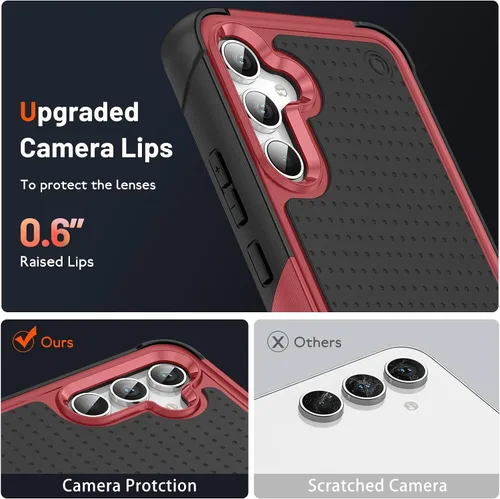 Vista 6 de Asuwish Funda protectora para Samsung Galaxy A54 5G con protector de pantalla de vidrio templado y accesorios de celda protectora de doble capa