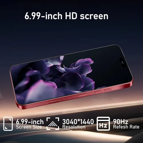 Vista 3 de Teléfono inteligente 16PROMA X desbloqueado: pantalla HD+ de 6.99", batería de larga duración de 7000mAh, almacenamiento masivo de 12GB+512GB