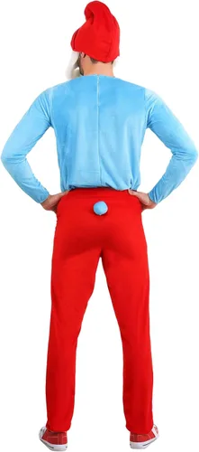 Vista 4 de Disfraz de pitufo de papa para hombre