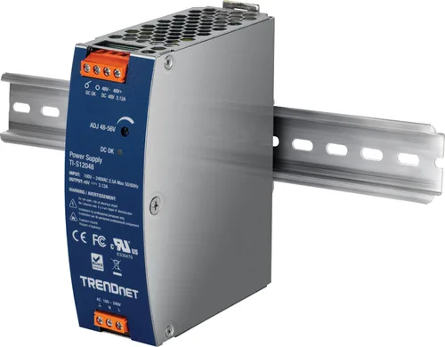 Vista 5 de TRENDnet Fuente de alimentación de riel DIN de CA a CC de 150 W, 48 – 56 V CC, 3.12 A CA a CC con función PFC, TI-S12048, capacidad de carga máxima