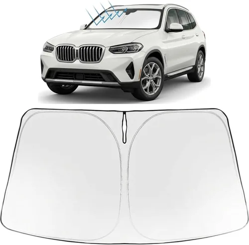Vista 290 de Proadsy Parasol para parabrisas Rivian R1S 2022-2025 2026 de 4 capas plegable, protector de parasol frontal que bloquea los rayos UV, mantiene