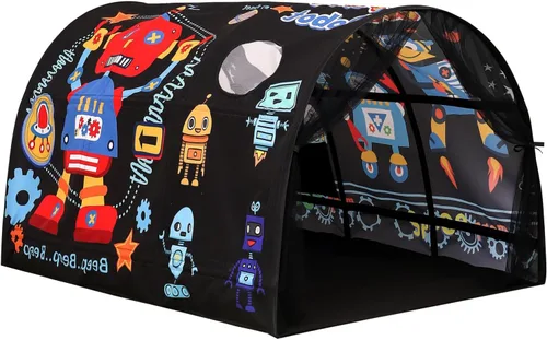 Vista 12 de Tienda de Cama para Niños Camas Individuales - Zoológicos y Coches Tiendas de Juego Maravillosas Niños Niñas Tienda de Juego Interior Ventilada