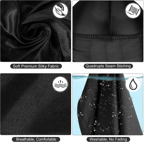 Vista 13 de Premium Durag Pack for Men, Silky Doo Rag for 360 540 720 Waves