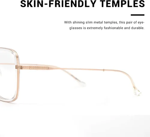 Vista 4 de Zeelool Gafas unisex de metal retro con bloqueo de luz azul para mujeres y hombres, Nayeli