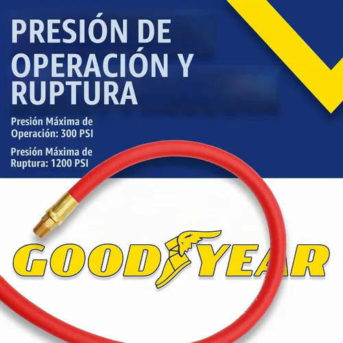 Vista 4 de Goodyear - Manguera de aire híbrida de 50' x 3/8", 300 PSI, sin torceduras, fabricada en Estados Unidos