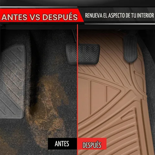 Vista 8 de Tapetes de goma FlexTough de 3 hileras, Beige