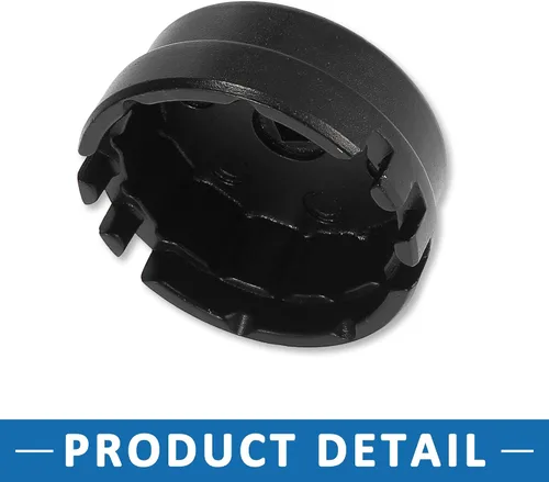 Vista 5 de Llave de tapa de filtro de aceite, 14 flautas, 6 ranuras, herramienta de extracción de tapa de filtro de aceite de 2.539 in para Toyota Corolla Negro