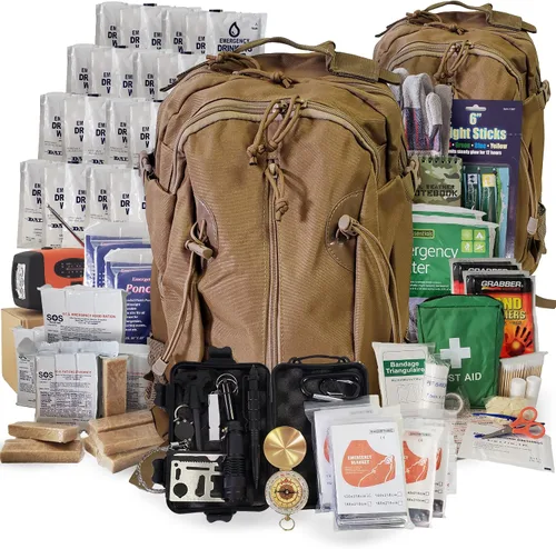 Vista 11 de Kit de emergencia para 4 personas/mochila de supervivencia durante 72 horas para desastres naturales, huracanes, situaciones de emergencia o errores