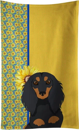 Vista 103 de Caroline's Treasures WDK5313KTWL - Toalla de cocina con diseño de girasoles de verano, color negro y tostado, Airedale Terrier, toalla de mano