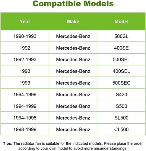Vista 4 de SCITOO 1192000022 Embrague de ventilador de radiador eléctrico apto para 1992 para Mercedes-Benz para 400SE 1993 para Mercedes-Benz para 400SEL 1993