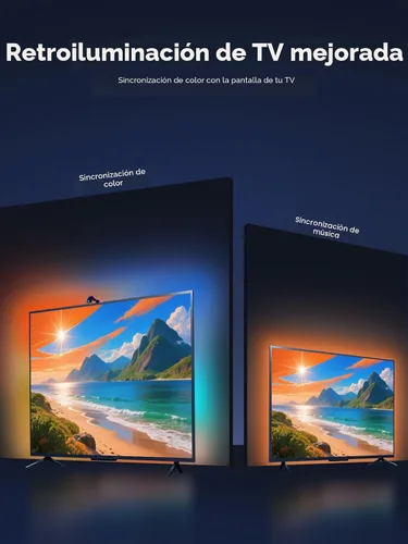 Vista 4 de KANTUTOE - Retroiluminación LED para TV con cámara, luces LED de 13.7 pies para televisores de 45-65 pulgadas y monitores de PC, luces de TV