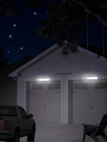 Vista 9 de Luces con sensor solar, iluminación de alto brillo para exteriores, detección de movimiento, panel de carga solar independiente, iluminación manual