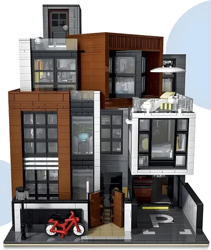 Vista 7 de General Jim's Villa Moderna de Cubismo Modular en Bloques de Construcción de Ciudad en Estilo MOC Compatible con Conjuntos Lego City y Otras