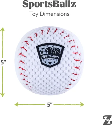Vista 5 de ZippyPaws SportsBallz - Juguetes chirriantes para perros para mantenerlos ocupados, divertido peluche para perros pequeños, medianos y grandes