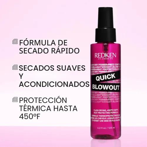 Vista 2 de Redken Spray Protector Térmico para Secado Rápido para Todos los Tipos de Cabello - Suaviza y Añade Brillo, Primer Ligero para Peinar con Protección