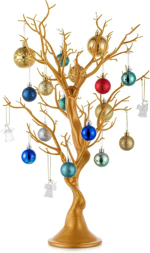 Vista 12 de NUPTIO Árbol Artificial Negro de Halloween: 22.8 pulgadas de Alto Exhibidor de Ornamentos Navideños Árboles Falsos Manzanita Ramas Decorativas