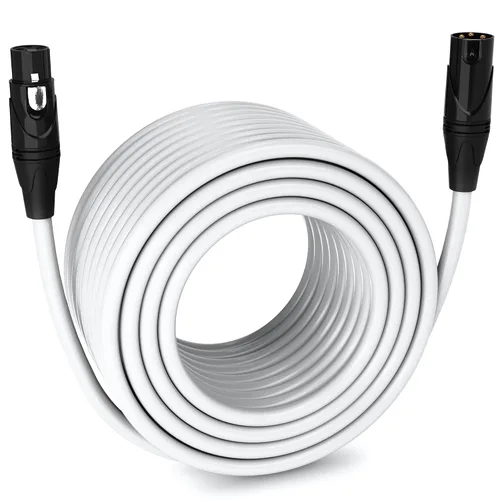 Vista 34 de LyxPro Cable de micrófono XLR hembra a macho de ángulo recto de 3 pines de 1.5 pies para altavoces amplificados, interfaz de audio, rendimiento