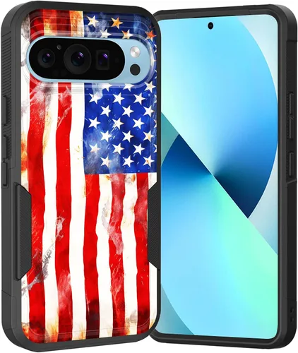 Vista 16 de Funda para Pixel 6A, Híbrida de Doble Capa de Servicio Pesado Resistente a Prueba de Golpes PC Duro + Funda Protectora de Silicona Suave para Google