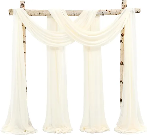Vista 37 de Tela para Cubrir Arco de Boda, 4 Paneles 71 cm x 6,1 m Telas para Arco de Boda Azul Bebé para Ceremonia, Telas de Gasa para Decoración de Arco