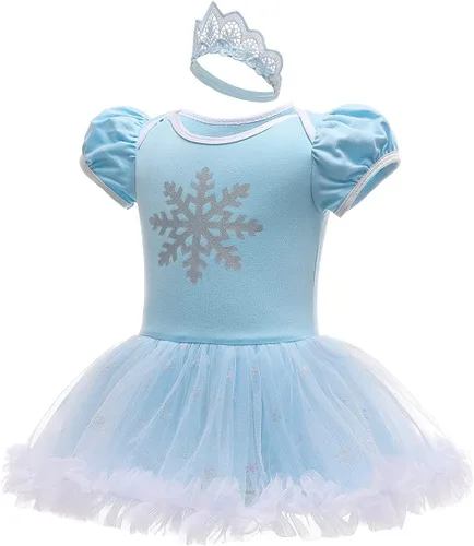 Vista 2 de Disfraz de princesa para bebé y niña, traje de cumpleaños, vestido tutú con diadema para Halloween, fiesta de Navidad