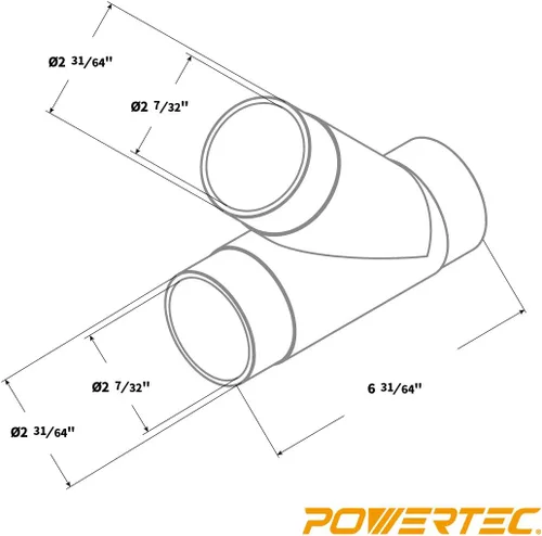 Vista 4 de POWERTEC 70228 - Conector de manguera de recogida de polvo con ajuste en Y de 2-1/2 pulgadas, color transparente (paquete de 2)