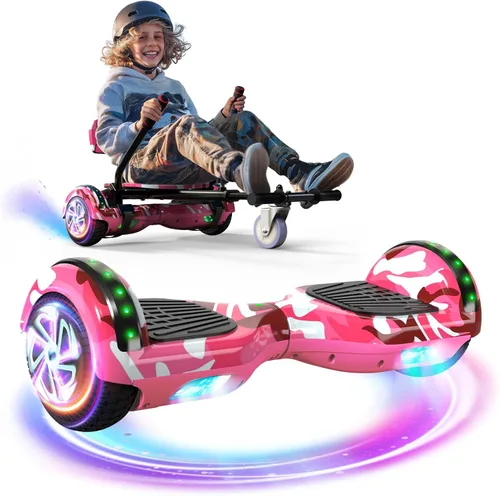Vista 9 de Scooter Seat Attachment, Scooter with Go Kart for Kids Boys Girls Adults, LED Lights, Bluetooth(Include Go-Kart)
