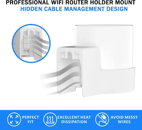 Vista 4 de Soporte de pared para estante de enrutador Tp Link Deco X20 X50 X60 X55 Deco Mesh WiFi 6 Soporte de enrutador WiFi Soporte Soporte Estante
