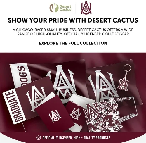 Vista 6 de Desert Cactus Alabama A&M University Baseball Hat Bulldogs AAMU Brimmed Embroidered Hats Cap Adjustable Cloth Strap Adult