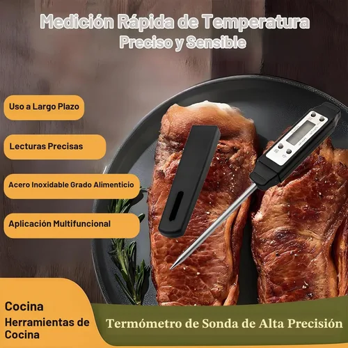 Vista 3 de Termómetro de carne – Termómetro digital de alimentos para cocinar cocina – Calibración automática estilo bolígrafo termómetro electrónico
