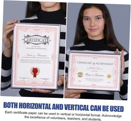 Vista 3 de Operitacx 50 hojas de papel en blanco certificado y logro Diplomas grabables e imprimibles para premios y calidad de papel de reconocimiento