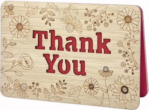 Vista 8 de Tarjetas de agradecimiento de madera con sobres, florero en blanco, tarjeta de regalo de Acción de Gracias para profesor, jefe, amigos, familia