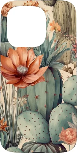 Vista 14 de Cactus Botanical Desert Western Funda bohemia moderna terracota para iPhone 17