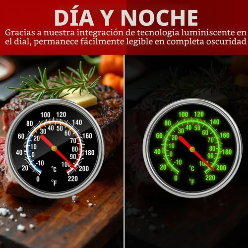 Vista 2 de Termómetro de carne – Termómetro de lectura instantánea para alimentos con sonda de acero inoxidable de 5.5 pulgadas para cocinar, bistec, pan
