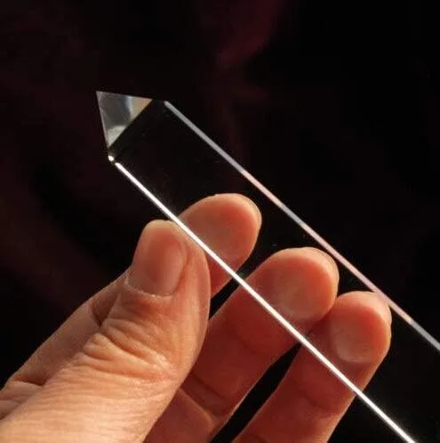 Vista 6 de PHONME 3.95" 4 caras estilo Vogel Natural Clear Quartz Crystal Point 1.98 oz lleno de textura