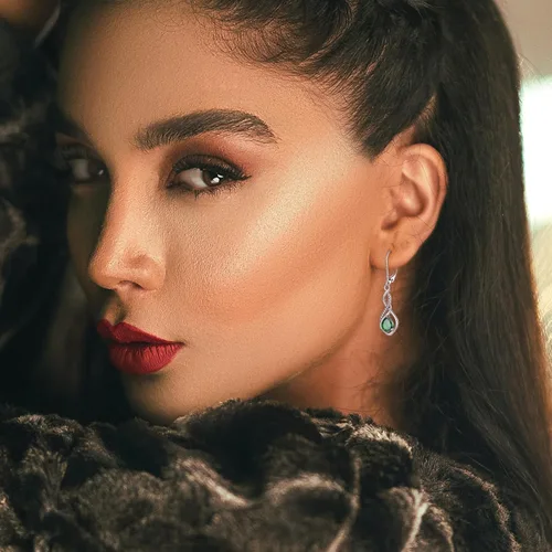 Vista 5 de Pendientes infinitos con circonita cuadrada 5A de plata de ley 925 para mujer, aretes colgantes trenzados