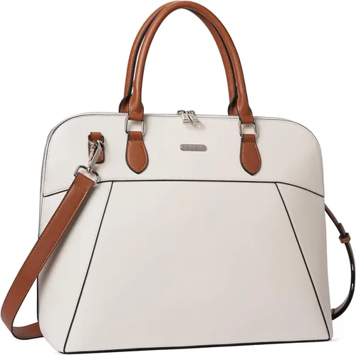 Vista 7 de CLUCI Maletín de cuero para mujer 15.6 pulgadas portátil de negocios vintage delgado bolso de hombro de las señoras