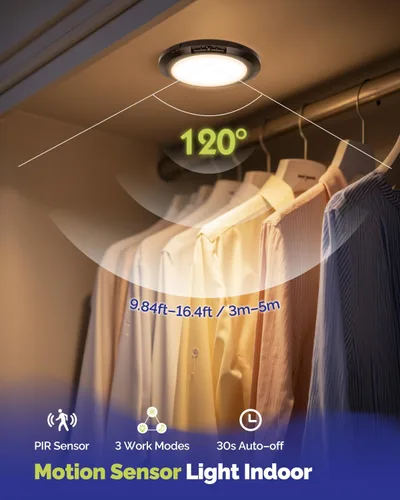 Vista 4 de Luz de techo recargable de 10,000mAh con control remoto, luces de ducha inalámbricas impermeables 3000K/4000K/6000K, luz alimentada por batería