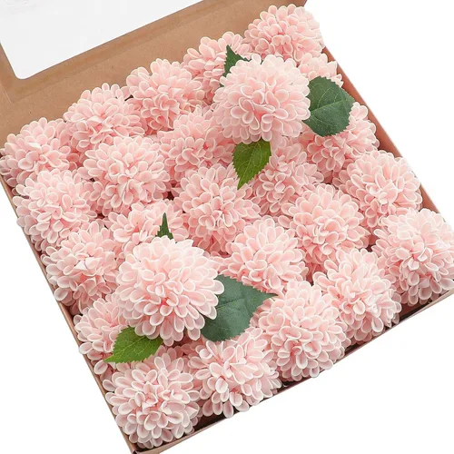 Vista 14 de Floroom Flores Artificiales de Dalia 25 piezas Rosas Falsas de Espuma Negra de Aspecto Real con Tallos para Ramos de Boda DIY Centros de Mesa