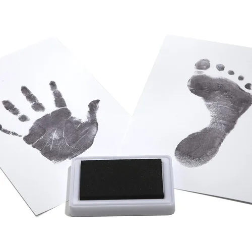 Vista 3 de Almohadillas de tinta de impresión Baby's Touch, para pies y manos, seguro y reutilizable, Negro