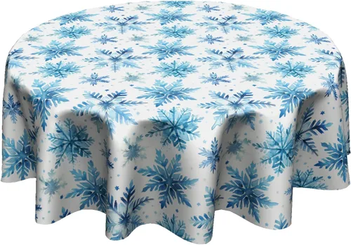 Vista 35 de Giwawa Mantel redondo de playa de verano de 60 pulgadas, corona costera de conchas con temática marina, tela impermeable, cubierta de mantel