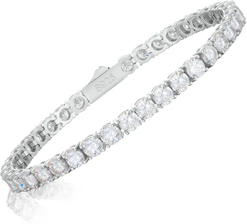 Vista 4 de TUHE Moissanite Tennis Bracelet 5.0-21.0CT 18K Gold Plated 925 Sterling Silver Bracelets 345MM D Color VVS1 Round Lab Created Moissanite Bracelet