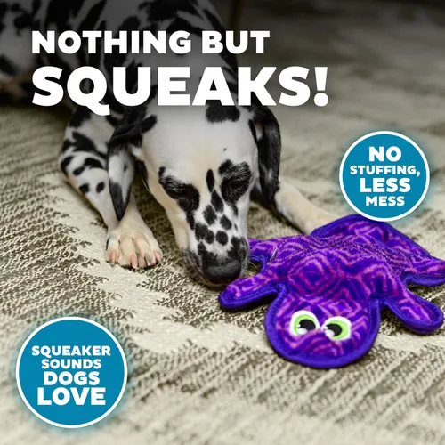 Vista 4 de Outward Hound Durablez Gecko Mediano sin Relleno - Juguete de Peluche con Sonido para Cachorros y Perros - Interactivo, Suave pero Resistente, Sin