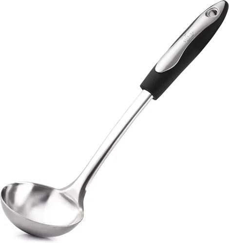 Vista 10 de Zulay Kitchen Cuchara de servir de acero inoxidable, cuchara grande de cocina y servir de 11.5 pulgadas con mango ergonómico, duradero, resistente