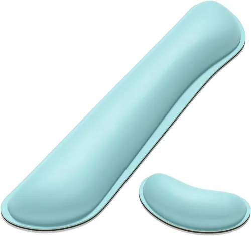Vista 20 de Dapesuom Reposamuñecas para ratón, soporte ergonómico de espuma viscoelástica para muñeca de ratón, almohadilla de descanso para mano de cuero tipo
