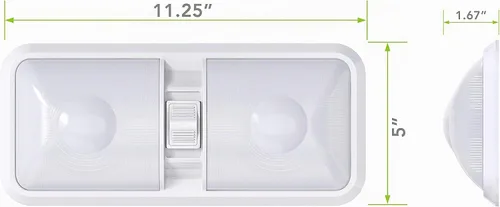 Vista 2 de Paquete de 5 luces LED para techo con doble cúpula, interruptor de encendido/apagado para iluminación interior de coche, RV, remolque, barco DC 12V