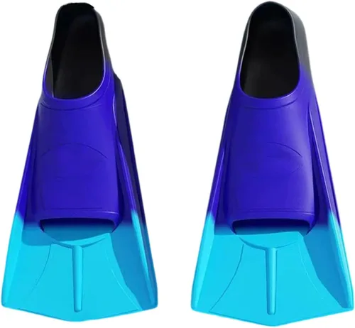 Vista 6 de Aletas ligeras de entrenamiento de natación de silicona, aletas de natación de tamaño de viaje, aletas cortas de esnórquel para piscina de regazo