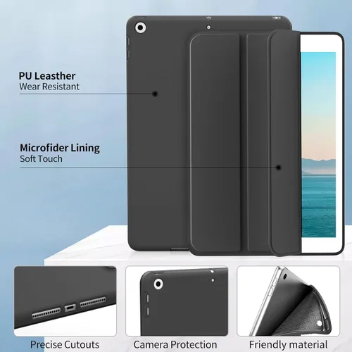 Vista 3 de Aoub Funda para iPad de 9ª generación 2021 de 10.2 pulgadas, iPad de 8ª/7ª generación 2020/2019, sin soporte para lápices, funda trasera de TPU