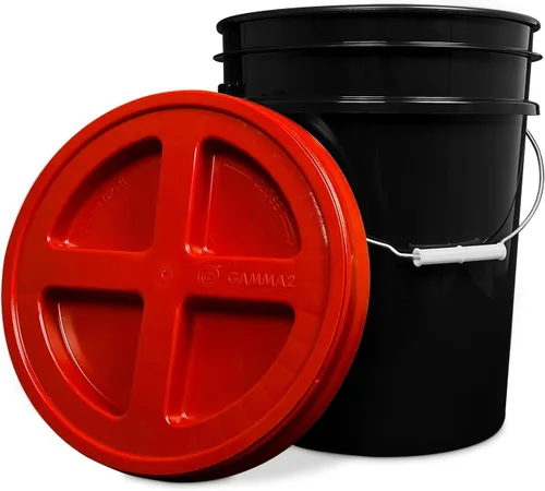 Vista 20 de ePackageSupply - Cubo de 5 galones, grado alimenticio, sin BPA, color negro y negro, 1 unidad Negro/Negro