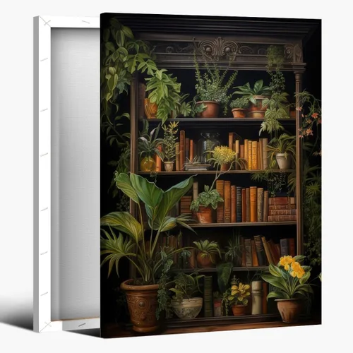 Vista 41 de WLZWD Arte de pared vintage de luna llena, impresión artística mística de bosque de medianoche, arte de academia oscura, póster estético, pintura