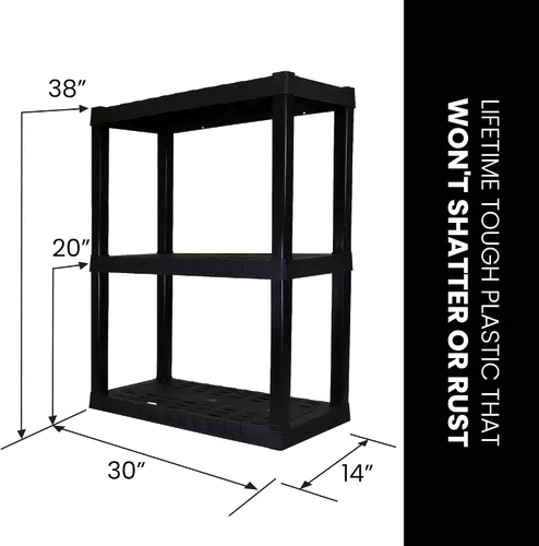 Vista 3 de Oskar - Estantes de almacenamiento de plástico resistentes para garaje, cocina, baño, sótano, habitación de los niños, estante organizador apilable